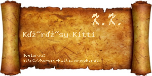 Kőrösy Kitti névjegykártya